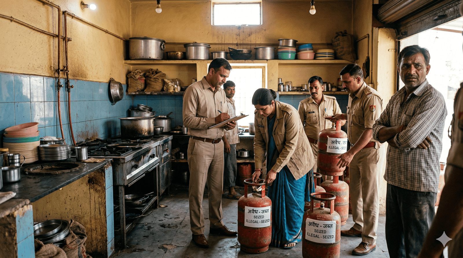 आबूरोड में गैस की कालाबाजारी पर प्रशासन की बड़ी कार्रवाई: 56 अवैध सिलेंडर जब्त